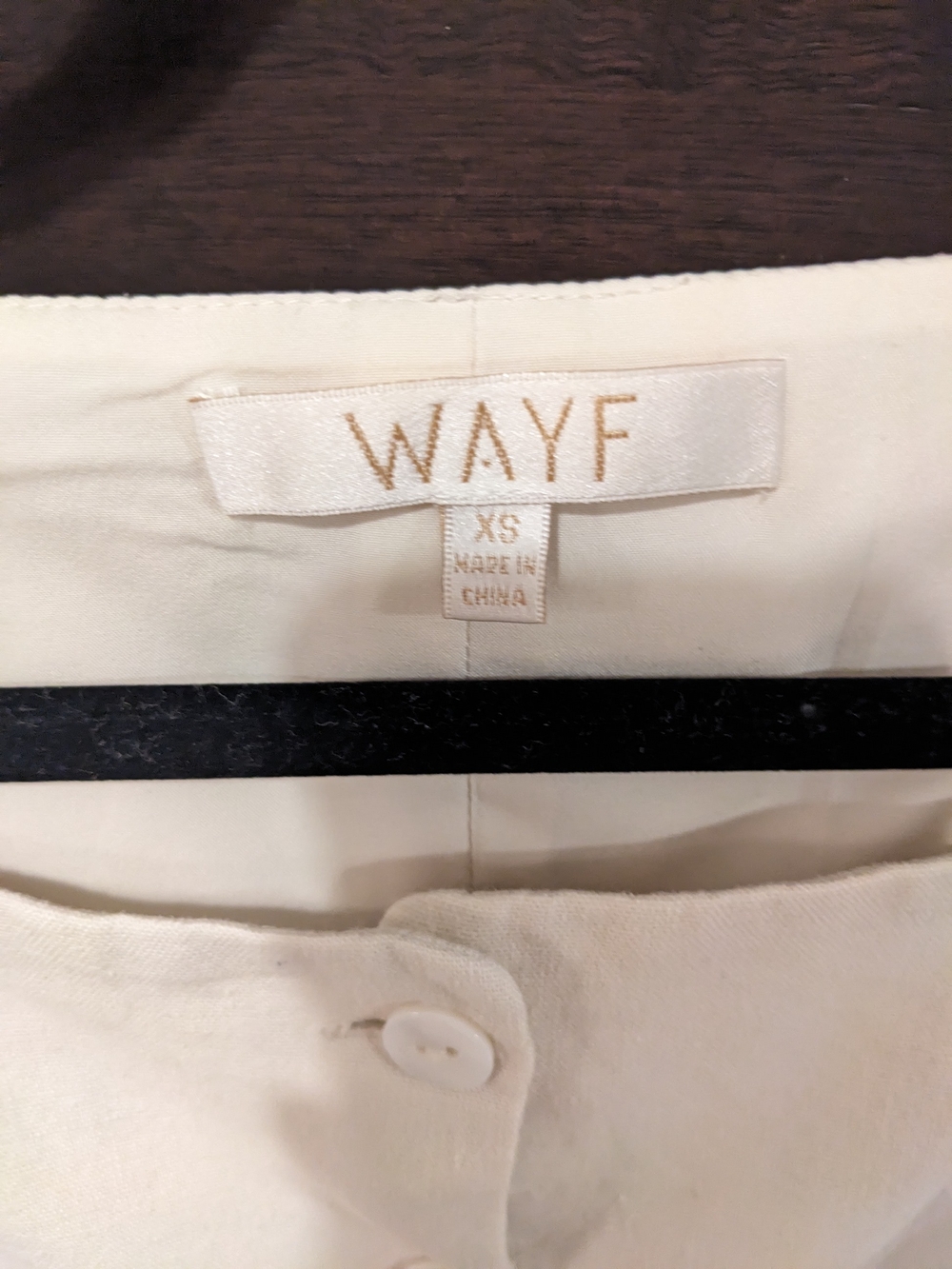 WAYF Cream Square-Neck Button Front Linen Tank - Picture 3 of 6